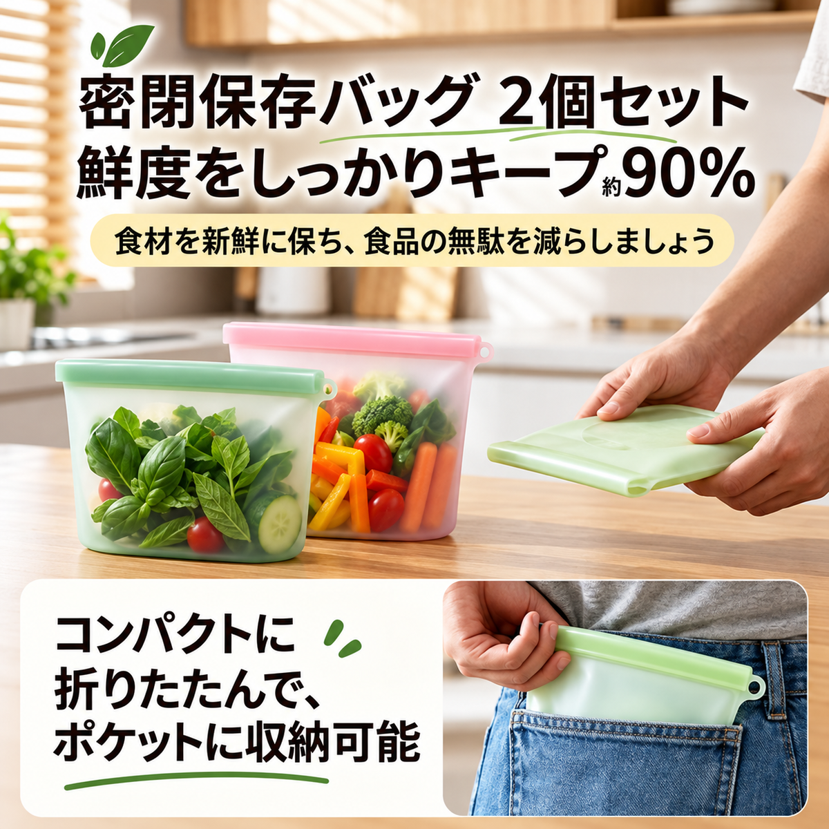 【立てても潰しても使える】シリコン製・高温消毒対応の収納ポータブルバッグ