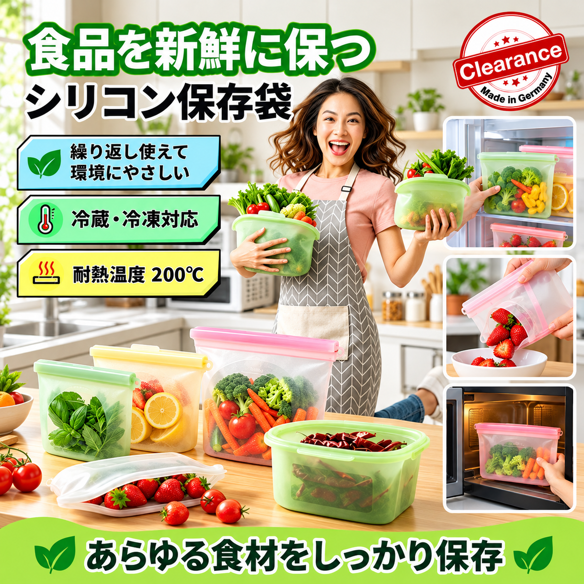 【立てても潰しても使える】シリコン製・高温消毒対応の収納ポータブルバッグ